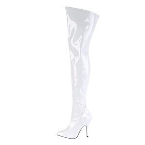Patent Stretch Thigh High Heel Boots